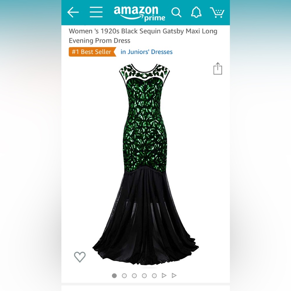Sequined Gatsby style Green dress